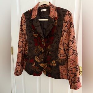 VINTAGE Coldwater Creek Tapestry Blazer Jacket sz 16